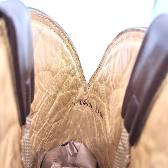 Rare Denver Men's Stingray Print Cowboy Boots Burgundy US Size 7 Mex Talla 26 - Picture 10 of 14